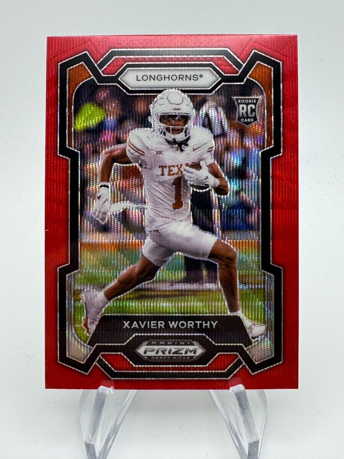 2024 Prizm Draft Picks XAVIER WORTHY Red Wave Rookie #153 Texas