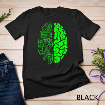 Binary AI Computer Circuit Electric Game Lovers Gift & Brain Unisex T-shirt