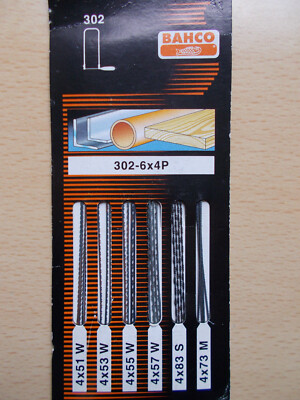 BAHCO 23x Laubsägeblätter 13 cm Nr. 302  Holz/Metall versch. Zahnungen Set NEU 