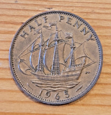 1965 Queen Elizabeth II Half Penny 1/2d coin - VF.