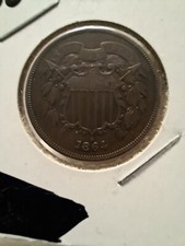 1864 2-Cent Piece | Large Motto | Great Details | Motto Fully Legible