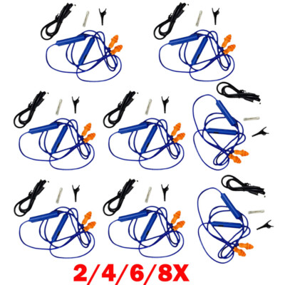2/4/6/8x Blue Earplug Earphones Bluetooth - Listen To Audio While You Work HOT