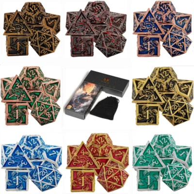 MARKENLOS RPG Würfel Set 7-teilig Poly DND Rollenspiel Tabletop Polyedrische Würfel