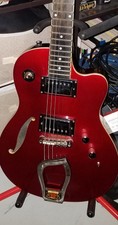Hagstrom D2f Deluxe Semi-hollowbody Electric Guitar Red Sparkle Finish