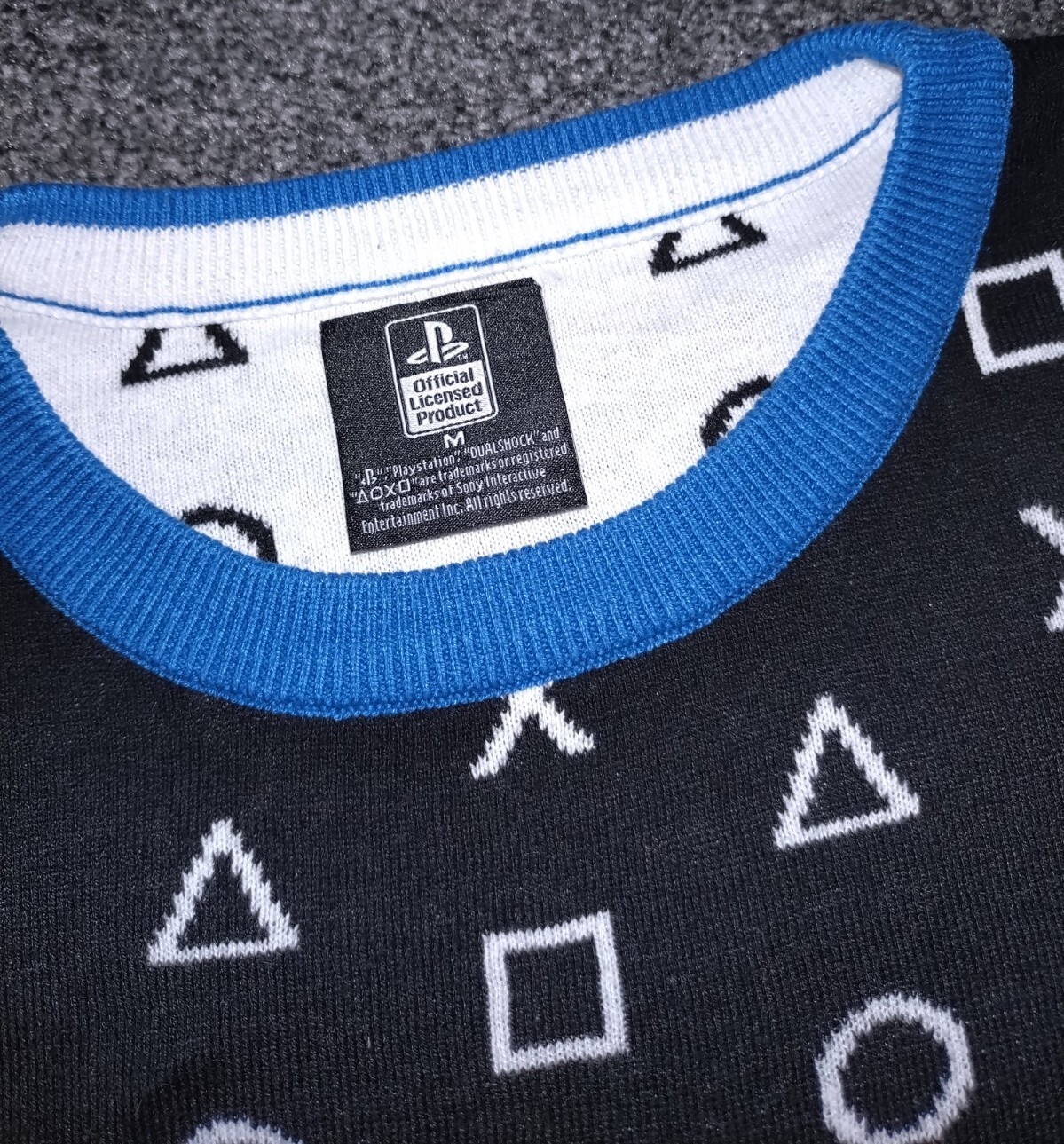 Men's PlayStation Christmas Jumper Black Blue Size Medium Sold Out Christmas image 5