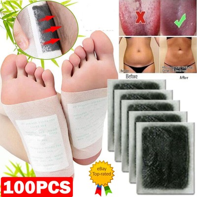 100Pcs Detox Foot Patches Pads Body Toxins Feet Slimming Deep-Cleansing Herbal++