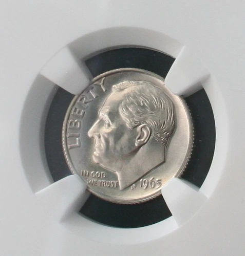 1965 SMS MS67 NGC ROOSEVELT DIME 10c, WHITE!