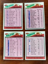 4 Card Lot of 1977 Topps Team Checklists (Marked) Football Cards