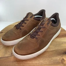 ECCO Men's Soft Classic Sneaker Camel Cofee Nubuck Size 14 - 14.5