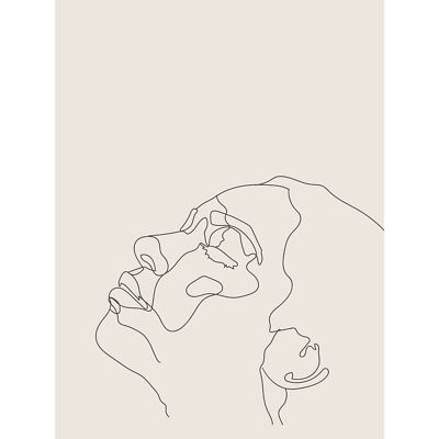 Strichzeichnung Gesichter Frau minimalistisch riesig Wandbild Poster Druck