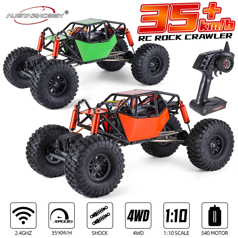 AUSTARHOBBY AX-8504 1/10 4WD 2.4G 35KM/H Rock Crawler RC Car w/ Tube Roller Cage - Image 4 of 4
