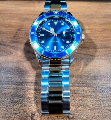 Luxury Sport Watch, Stainless Steel, Day, Luminous 40MM, Blue Face, Quality 