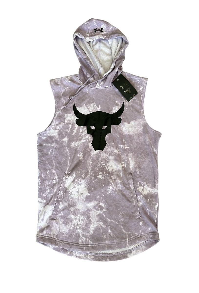 Under Armour Project Rock Terry Purple Sleeveless Hoodie 1376323