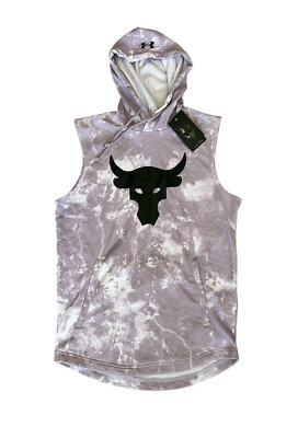 Under Armour Project Rock Terry Purple Sleeveless Hoodie 1376323