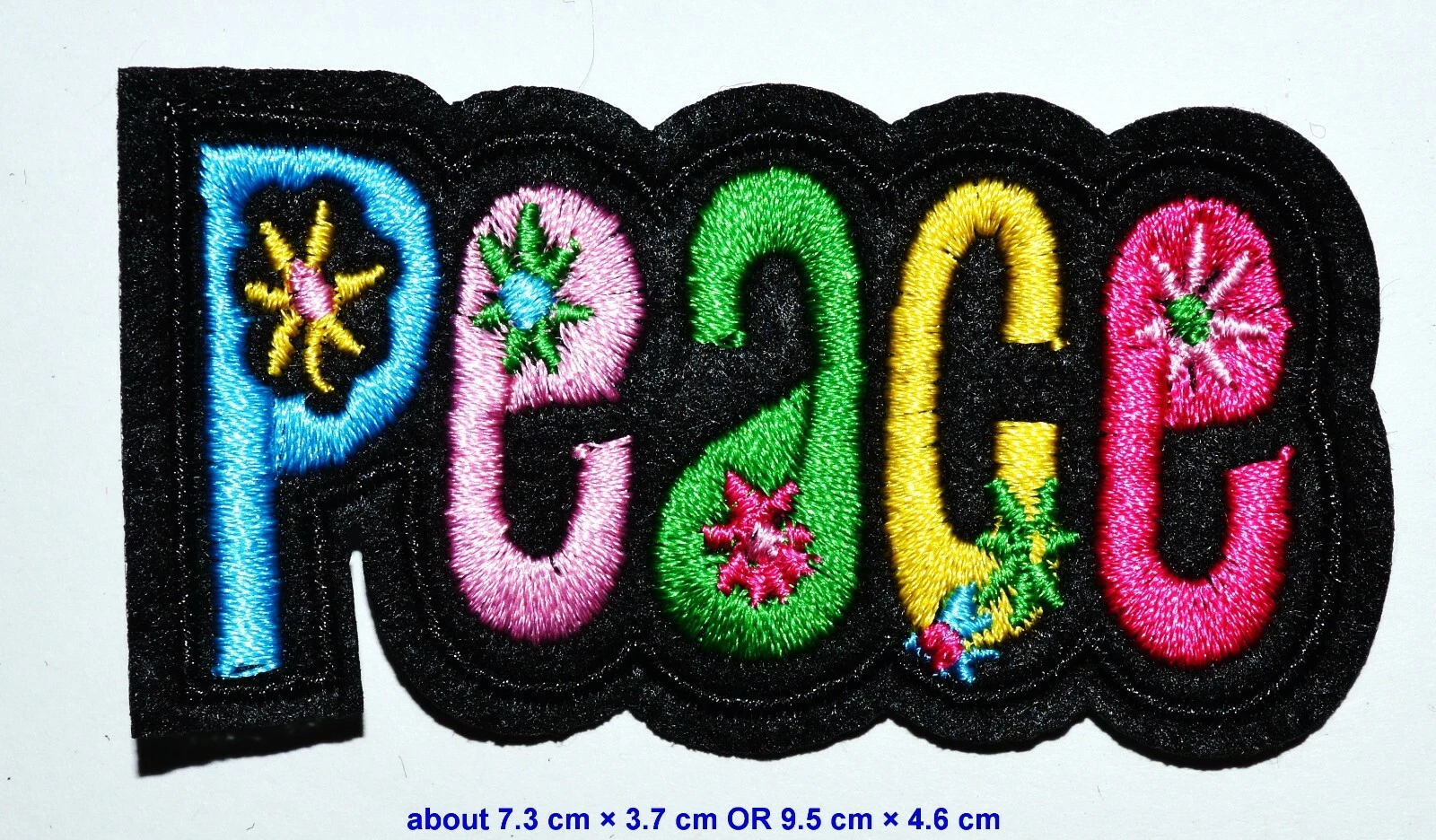 10x Peace sign hippie retro boho flower power weed love applique iron on patch