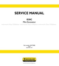 New Holland NH E30C Cab, E30C tettoia livello 4 manuale di servizio carta posta prioritaria