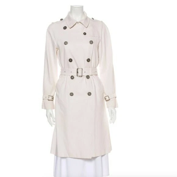 Stolpe at opfinde piedestal Burberry London Trench Coat Off White / White Trench Coat Size M | eBay