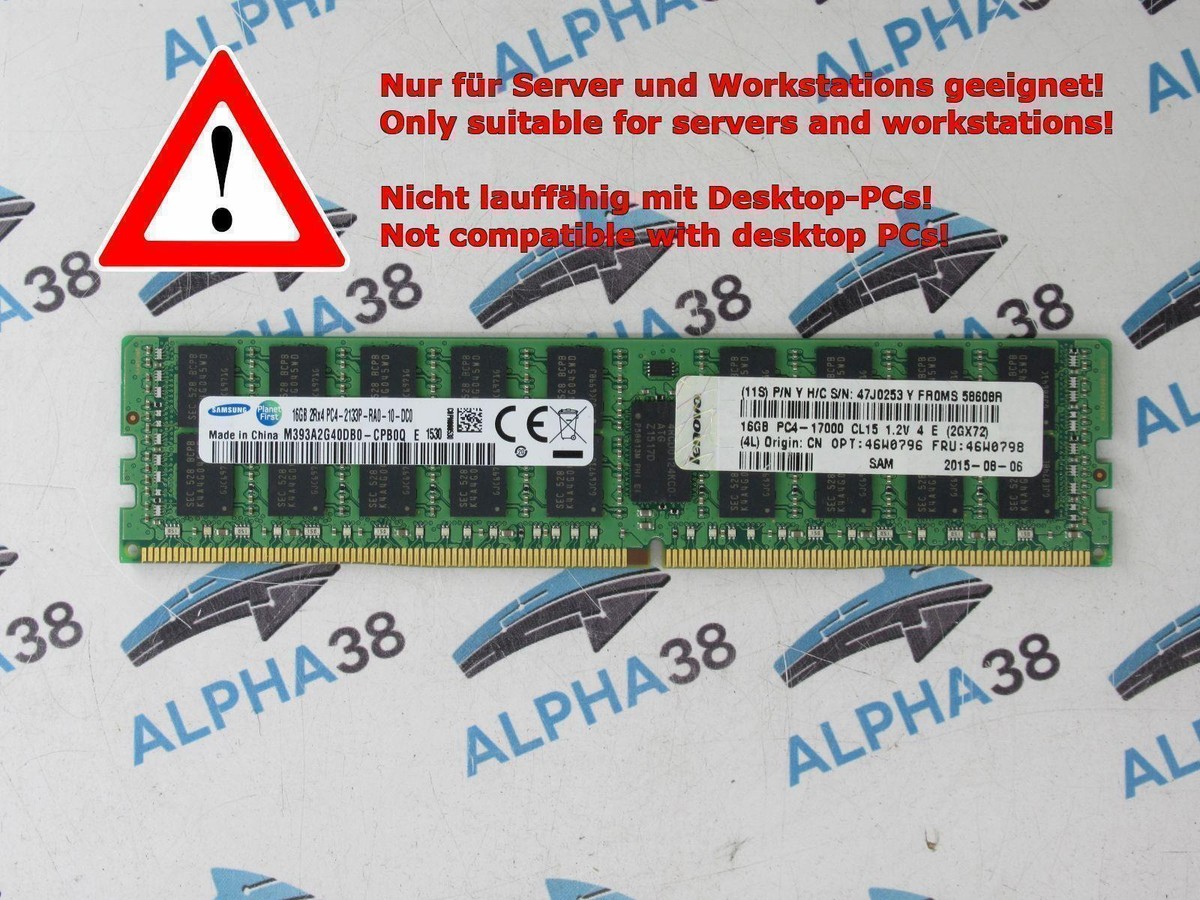 Samsung 16 GB RDIMM ECC Reg DDR4-2133 Workstation Z440 Server RAM