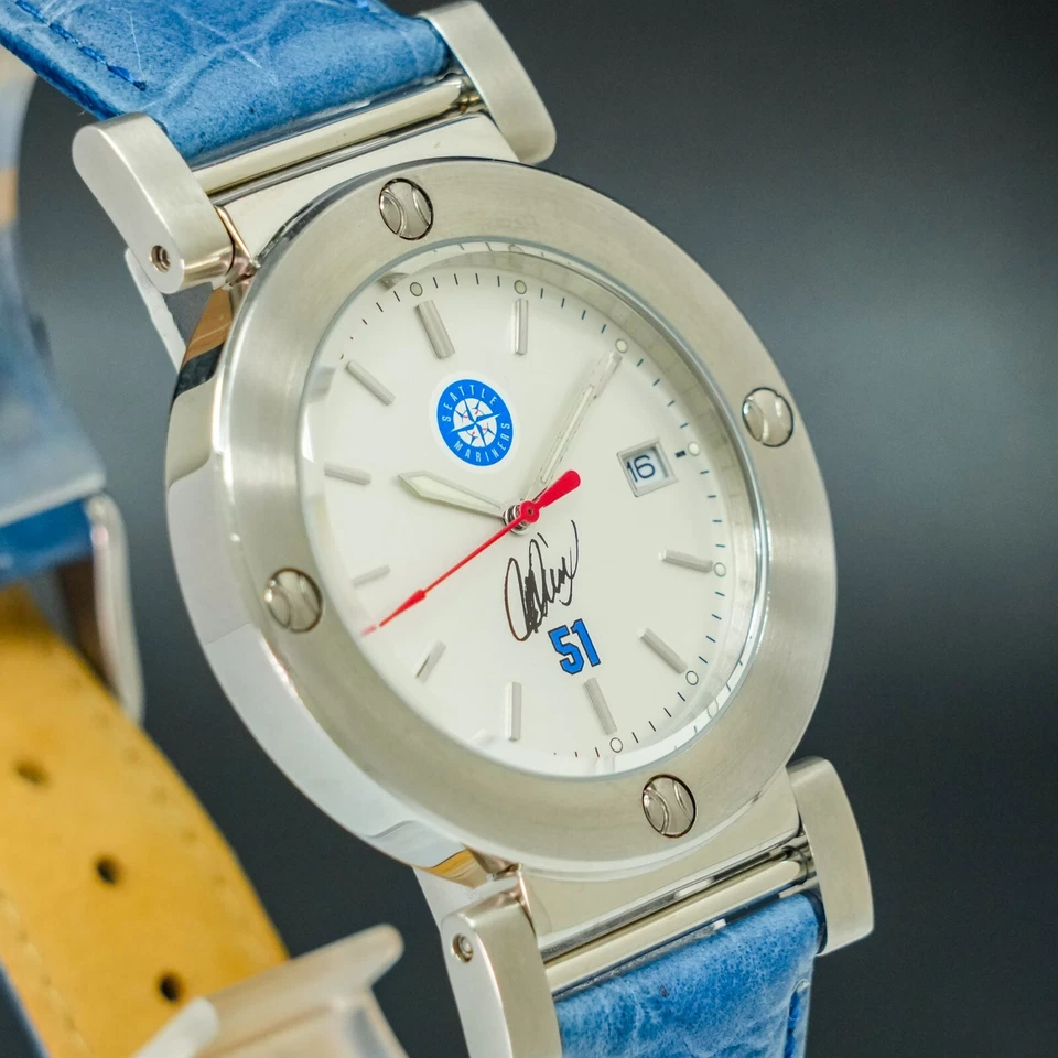 Reloj redondo para hombre [N-COMO NUEVO] MIYOTA MLB Seattle Mariners ICHIRO Memorial fecha plateada Foto 4 de 4