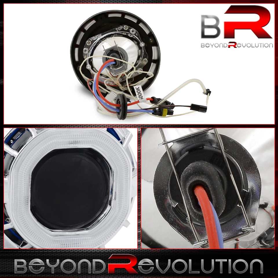 Kit de doble ojo de ángel cubierta de faros retrofit proyector HID para BMW Mercedes Benz Foto 2 de 4