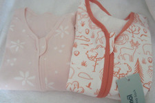 Fiemol Infant Girl 100 Cotton Sleep Sacks Set of Two 18-24 Months NEW