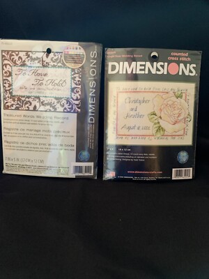 Two New Wedding Marriage Dimensions Counted Cross Stitch Kits Great Gifts!