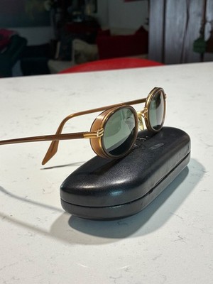 Ray Ban Sidestreet Crosswalk Brown Gold Oval Sunglasses. Hardly worn with case.