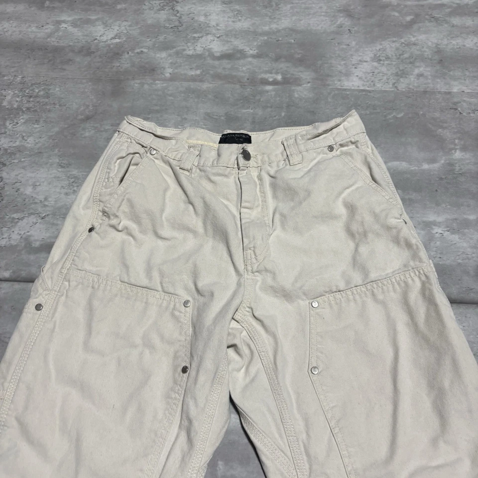 Pantalones de carpintero Banana Republic doble rodilla para hombre ETIQUETA 32x30 marfil real 30x27* Foto 2 de 4