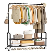 Heavy Duty Clothing Racks for Hanging Clothes Heavy Duty Clothes Rack Rolling...