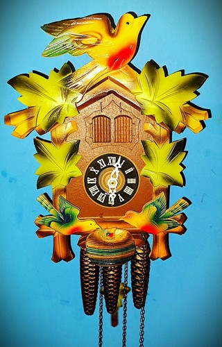 Vintage Classic SCHMECKENBECHER Musical Moving Birds Cuckoo Clock#38