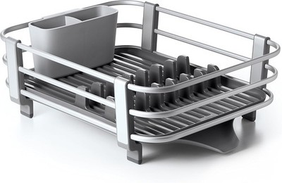 OXO Good Grips Rustproof Aluminum Dish Rack,14''D x 17.25''W x 6.5''H,	Gray