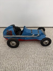 Vintage Roy Cox Thimble Drome Champion Tether Car Blue Red #38 Santa Ana CA