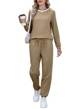 Women Long Sleeve Sweatsuits Fashion Fall Outfits 2 Piece Lounge Set Matching...