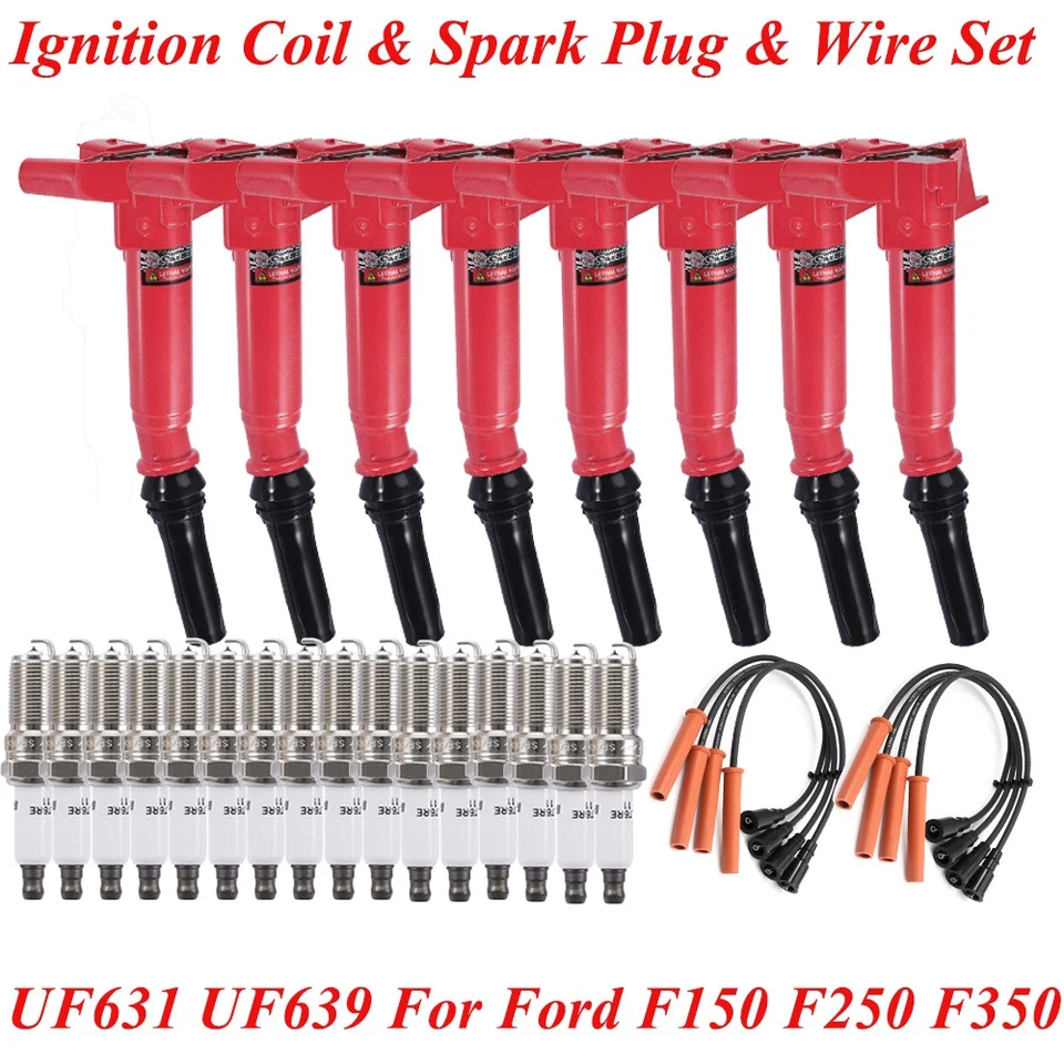 8 bobinas de encendido y bujía y cable UF639 DG526 para Ford F250 F350 Super Duty 6.2 Foto 2 de 4