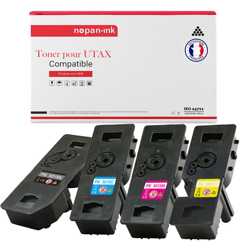 Pack toner UTAX PK-5015PK4 quatre couleurs longue duree pour impressions nettes