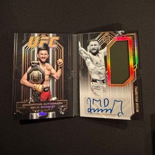 2025 Topps Knockout UFC Merab Dvalishvili Champions Auto Worn Relic Booklet /10