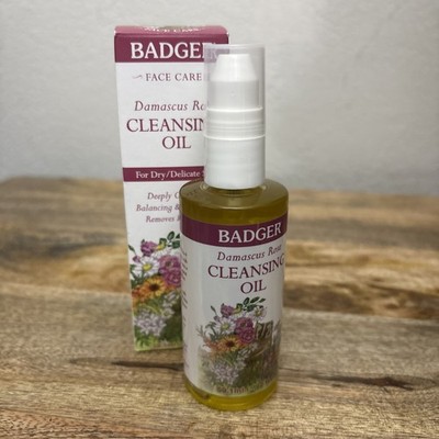 BADGER Organic Damascus Rose Cleansing Oil for Dry/Delicate Skin - 2 fl oz NEW