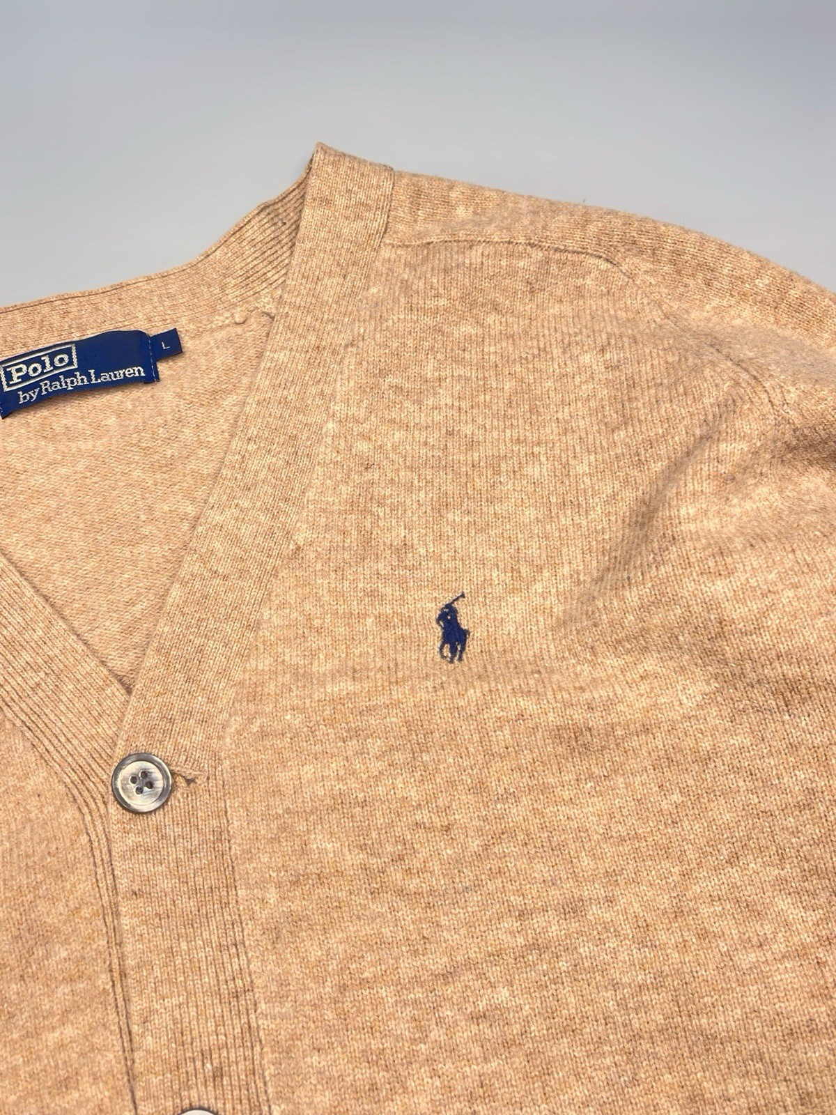 Vintage 90’s Polo Ralph Lauren Wool Knit Cardigan Sweater Mens Size L thumbnail 6