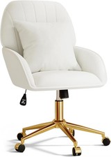 Home Office Desk Chair Comfy W/ Adjustable Swivel Wheels Modern Velvet Makeup