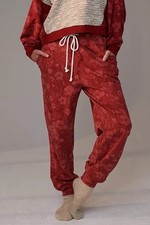 Anthropologie Saturday Sunday Burgundy Drawstring Jogger Sweatpants Size SP