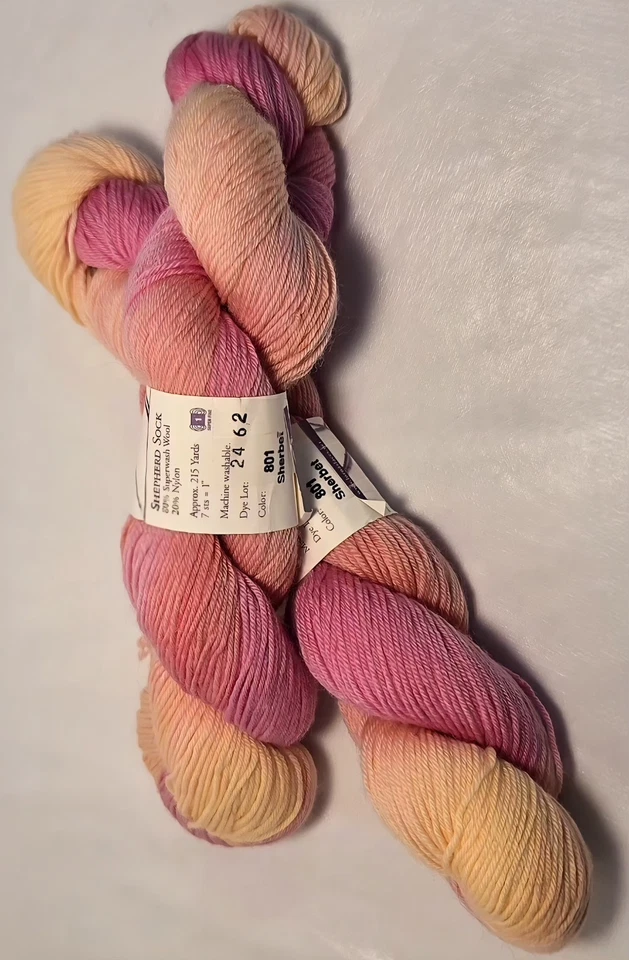 Lorna's Laces Shepherd Sock Yarn NEW 2 Skein Bundle RARE "Sherbet" Colorway 801  - Image 4 of 4