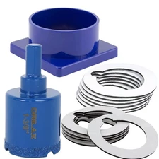 1-3/8 inch Diamond Hole Saw Kit Water Delivery System Locator 12 x Adhesive Pads