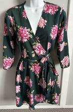 Ladies Dancing Leopard Size 8 Green Floral Wrap Dress Summer Mini Dress