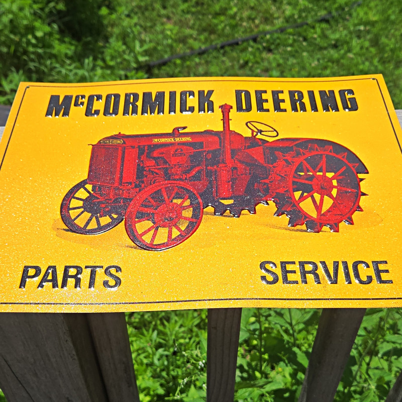 International Harvester McCormick-Deering Parts Service Sign, Yellow