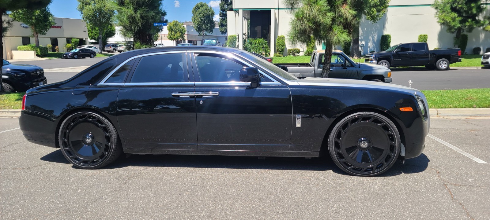 24" DOLCE FULL FACE FLOATER CAP BLACK WHEELS FITS ROLLS-ROYCE GHOST/WRAITH/DAWN