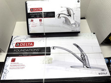Delta Faucet Foundations Single-Handle Kitchen  Bathroom Sink Faucets Chrome