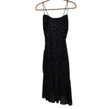 Vintage 90s Y2K Ruby Rox Black Sparkle Babydoll Midi Dress M Whimsigoth Fairy