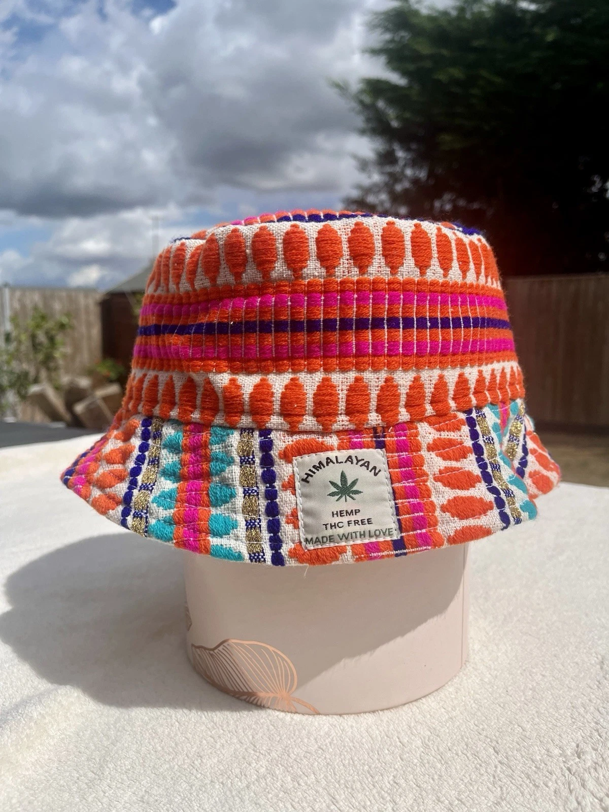 Funky Festival Eco Friendly Natural Hemp Summer Bucket Hat Sunshine Sun Rare 🍁