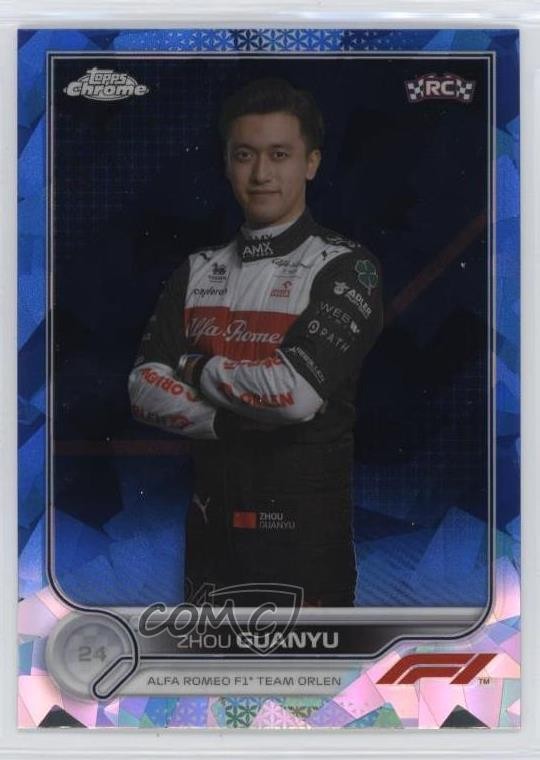 2022 Chrome Sapphire Edition Formula 1 F1 Racers Zhou Guanyu #65 Rookie RC 0y59