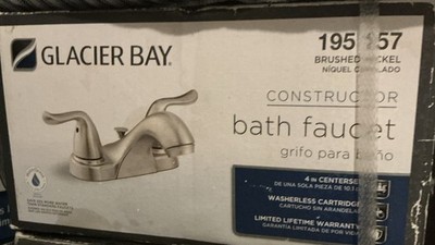 Set Of 2 New Glacier Bay Constructor 4'' Bathroom Faucets 195 157 Brushed Nickel